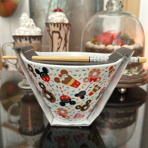 NEW Disney ice cream dessert noodle bowl with chopsticks